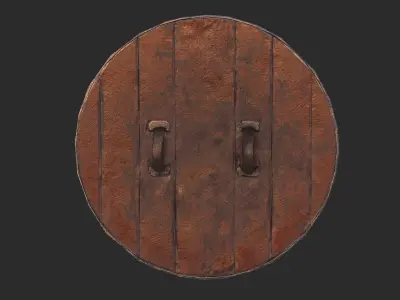 Viking historical shield Low-poly 3D model