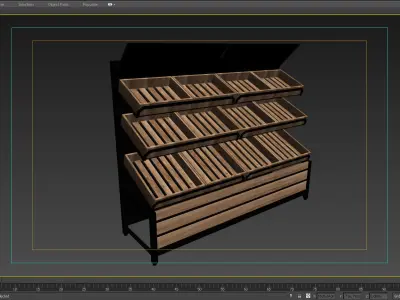 Shelf 3D model 3 display rack with shelves and baskets 3D model