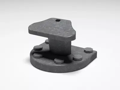 Bollard stone block with holes 3D model