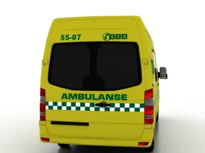 Mercedes Benz Sprinter L2H2 2009 Norway Ambulance 3D model