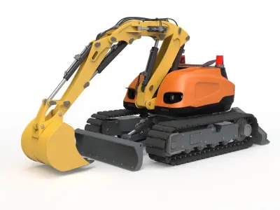 Excavator-remote controlled demolition robots  3D model