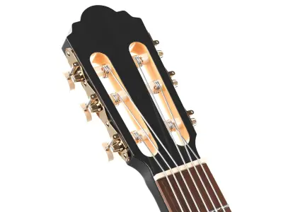 Detailed Black Acoustic Guitar 3D model