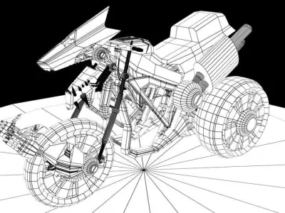 Dragon Bike for game props Low-poly 3D model