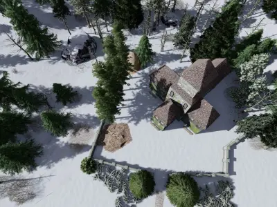 CASTLE church in woods Free 3D model