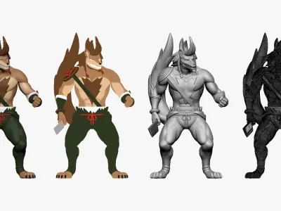 001231 werewolf trooper with long sword 3D model