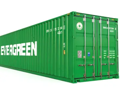 40 feet EVERGREEN standard shipping container 3D model