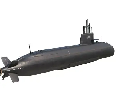 JMSDF Soryu-class submarine 16SS 3D model