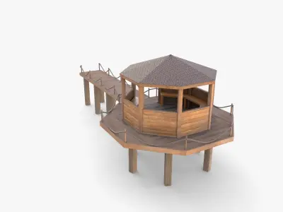 Pontoon dock V4 3D model