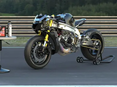 Race Bike Motorcycle Trisula 2 Stroke 3 Cylinder 3D model purchase