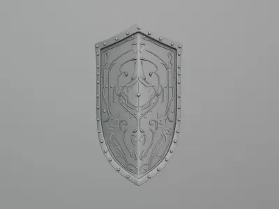 medieval shield Low-poly 3D model 19