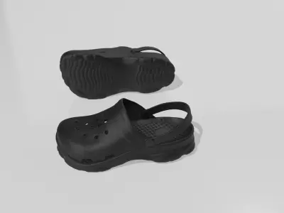 Clogs Sandal Black 3D model