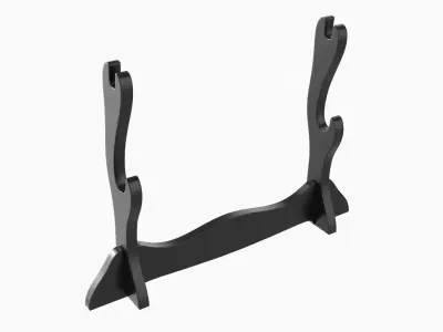 Katana wooden stand 01 black 3D model