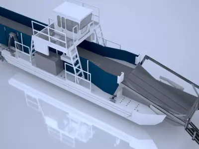 sea cleaning boat 3D model