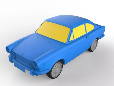 Fiat 850 1968 Classic Car 3D print model