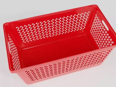 PLASTIC BASKET 001 - 2 PIECES Low-poly 3D model