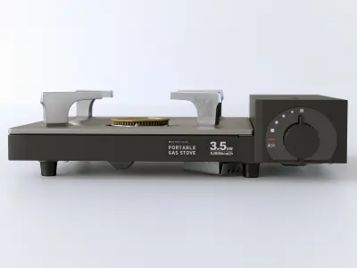 Portable Gas Stove and Butane Gas Canister Low-poly 3D model