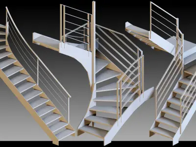 40 Stairs- Vol 01- Kitbash- High detail 3d models 3D model