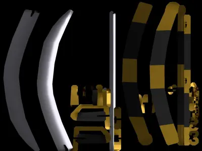 CURVED SWORD Low-poly 3D model purchase