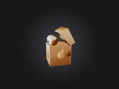 cartoon box Low-poly 3D model
