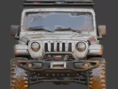 Post Apocalyptic Off Road Jeep 3D Model v02 Low-poly 3D model