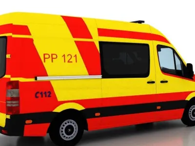 Mercedes Benz Sprinter L2H2 2015 Finland Ambulance 3D model