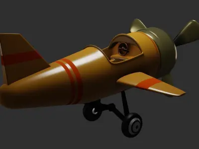 Cartoon toy airplane - 3D Model 3D model