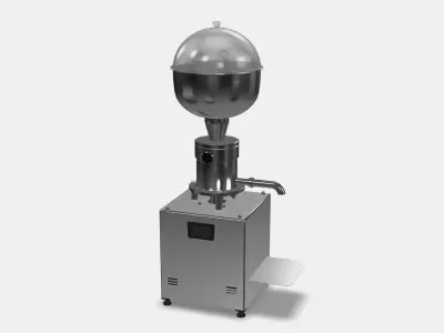 Stainless Steel Oil Press Machine Realistic Industrial Model Low-poly 3D model