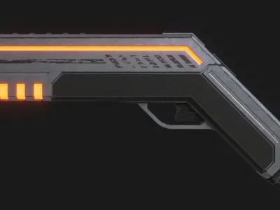 Sci-Fi Gun 001 Low-poly 3D model