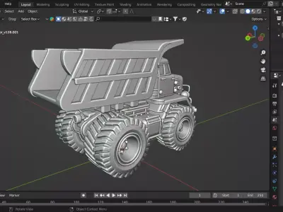 Heavy Duty Dump Truck 3D print model