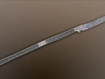 Post-Apocalyptic Naginata Low-poly 3D model