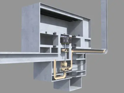 Pumped Storage Hydro Electric Power Plant 3D model