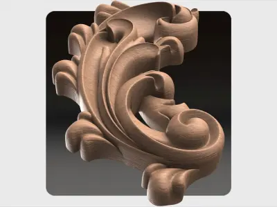 Carved decor ornament for cnc 01 3D model purchase