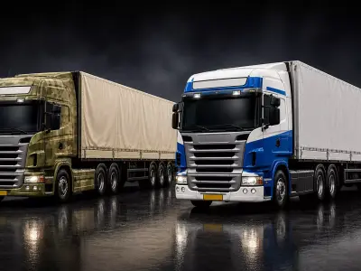 transport truck Heavy  semi  Truck  European Cargo Semi Truck 06 3D Model Pack
