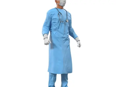  Male Surgeon Mediterranean Rigged for Cinema 4D 