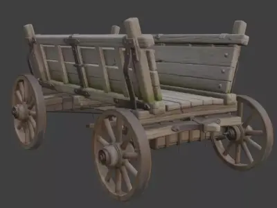 Old Farm Cart 3D model