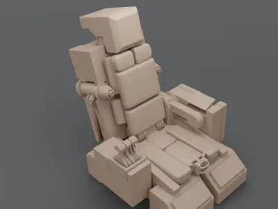 Pilot seat Free low-poly 3D model