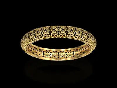Floral Carved Bangle 3D print model