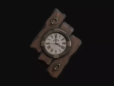 Clock  Low-poly 3D model