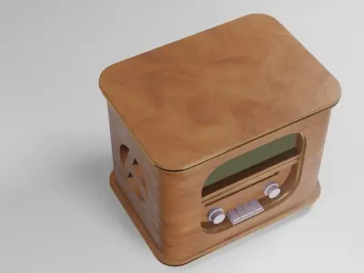Radio in retro style Free low-poly 3D model