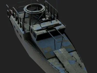 Military Gunboat 01 Low-poly 3D model