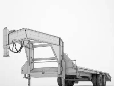 Gooseneck Trailer 01 3D model