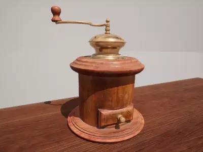 Antique coffee grinder Low-poly 3D model