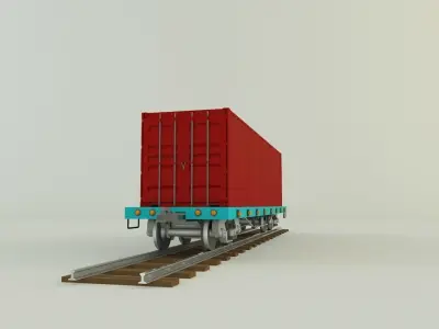 train container wagon 3D model