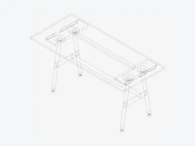 Desk - Timberline - Workstation - Sgl - Side - 1 - Person - Mid Low-poly 3D model