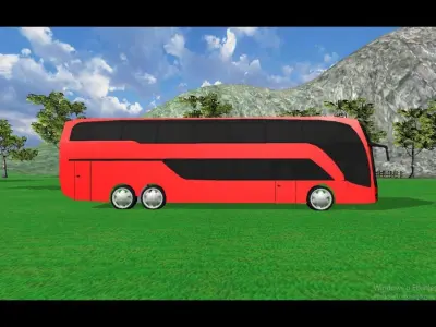 2 bus packet Low-poly 3D model