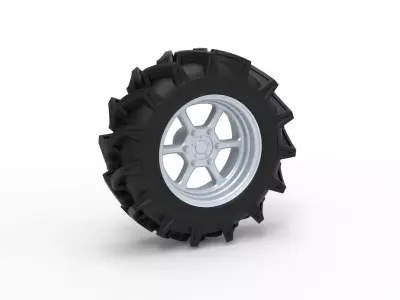 Wheel of Mud truck Scale 1 to 25 3D print model