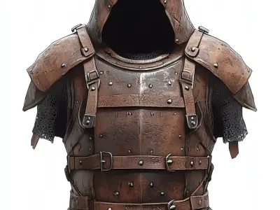 Medieval Iron Armor with Hood - 3D Model Low-poly 3D model