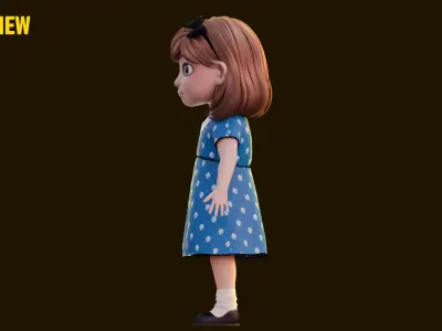 Cartoon Girl 3D model buy