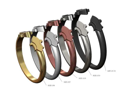 Simplistic Heraldic Lily Ring 3D print model