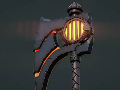 Battle Chimpey Axe Stylized Low-poly 3D model
